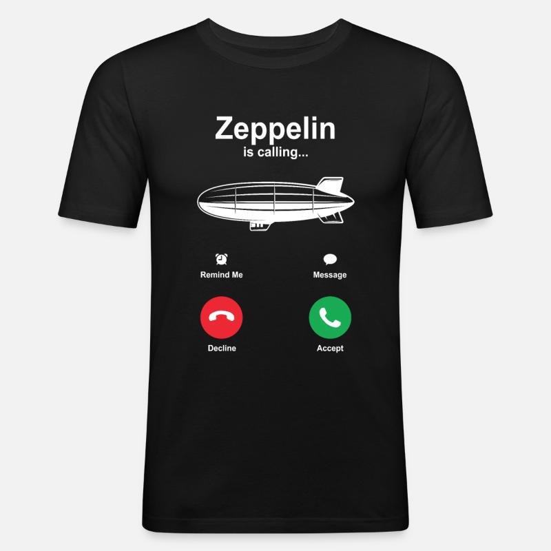 Zeppelin - Männer Slim Fit T-Shirt - Schwarz