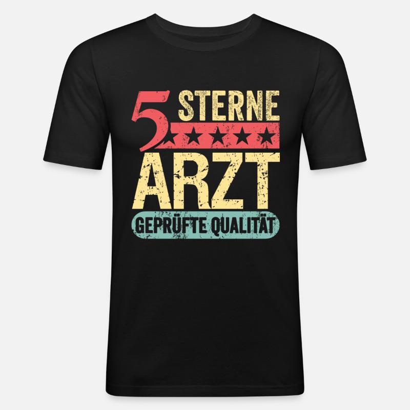 Lustiger Arzt Spruch - Männer Slim Fit T-Shirt - Schwarz