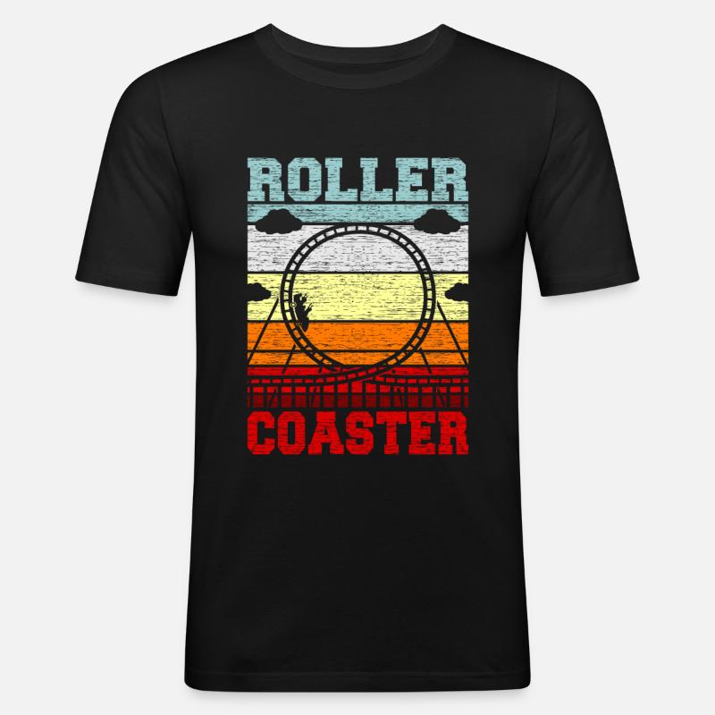 Achterbahn - Männer Slim Fit T-Shirt - Schwarz