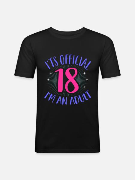 18th birthday - Men's Slim Fit T-Shirt - black