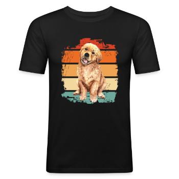 Golden retriever - Men's Slim Fit T-Shirt - black - Front - Nik (191cm)