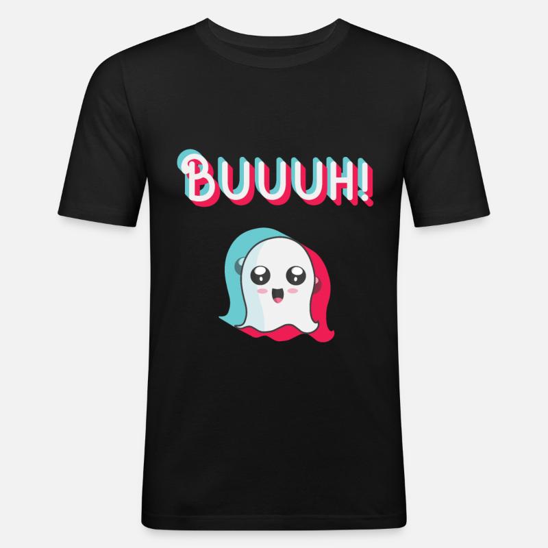tiktok ghost, halloween trend - Men's Slim Fit T-Shirt - black