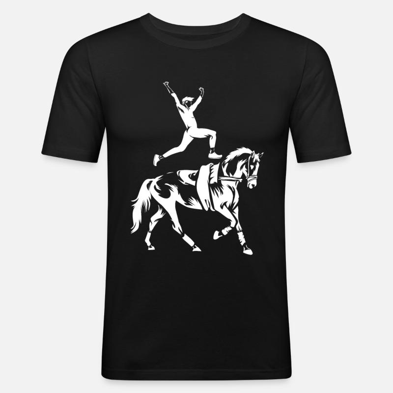Voltigieren - Männer Slim Fit T-Shirt - Schwarz