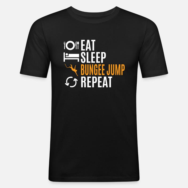 Bungee Jumping - Männer Slim Fit T-Shirt - Schwarz