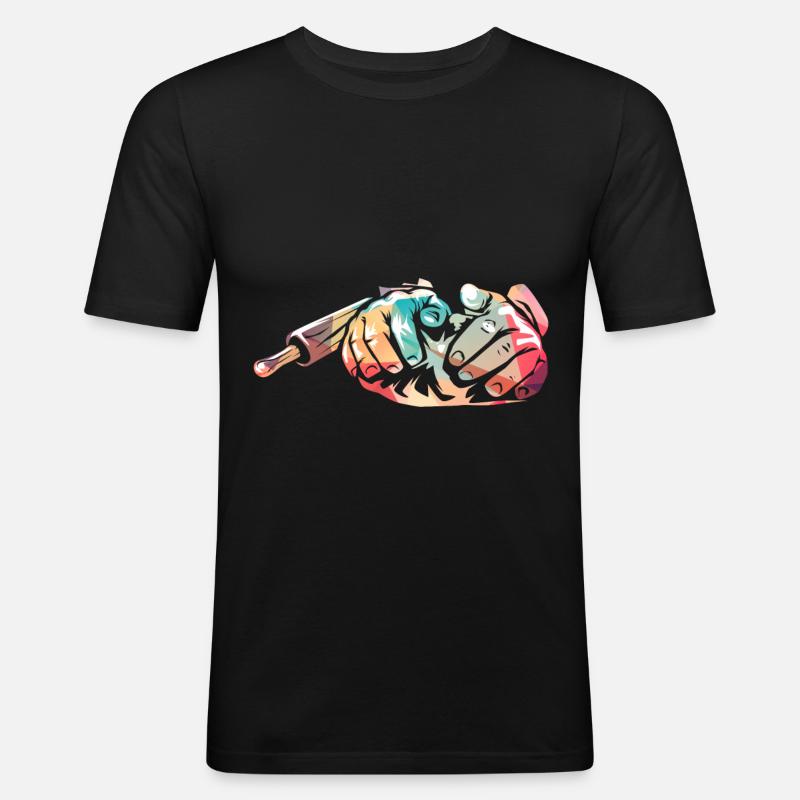 Bäcker - Männer Slim Fit T-Shirt - Schwarz