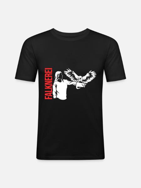 Falknerei - Männer Slim Fit T-Shirt - Schwarz