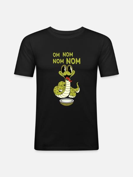 Om nom nom Serpentvore - T-shirt près du corps Homme - noir