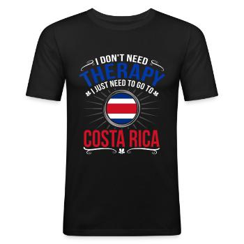 Costa Rica - T-shirt près du corps Homme - noir - Devant - Nik (191cm)