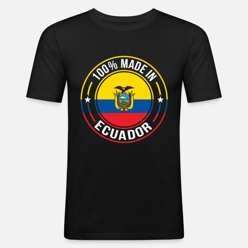 Ecuador - Maglietta aderente da uomo - nero