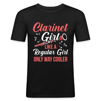 Clarinette - T-shirt près du corps Homme - noir - Devant - Nik (191cm)