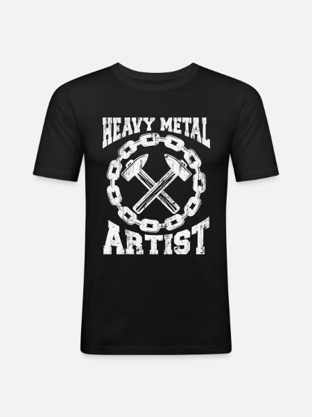Blacksmith locksmith metalworker iron - Men's Slim Fit T-Shirt - black