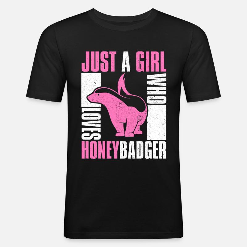 Honigdachs - Männer Slim Fit T-Shirt - Schwarz