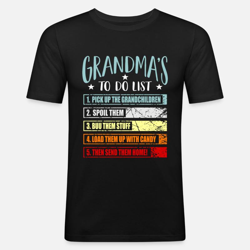 Oma Omi Geschenk Großmutter Geschenkidee - Männer Slim Fit T-Shirt - Schwarz