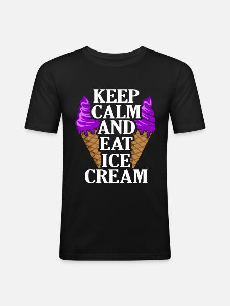 Eiscreme - Männer Slim Fit T-Shirt - Schwarz