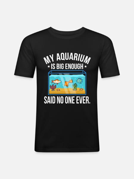 Aquarium - Männer Slim Fit T-Shirt - Schwarz
