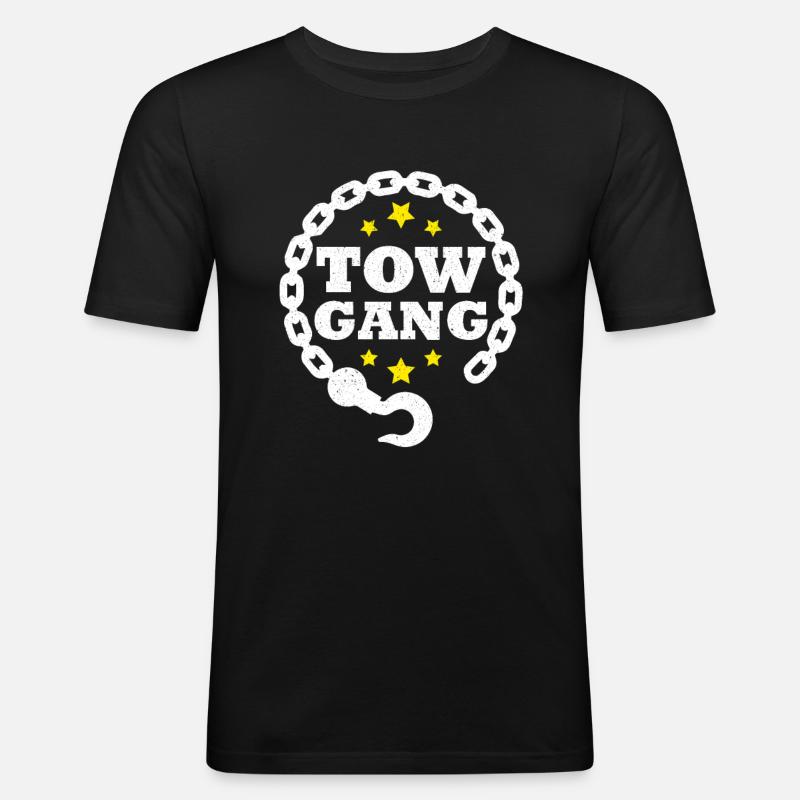 Abschleppwagen Abschleppdienst Abschlepper - Männer Slim Fit T-Shirt - Schwarz