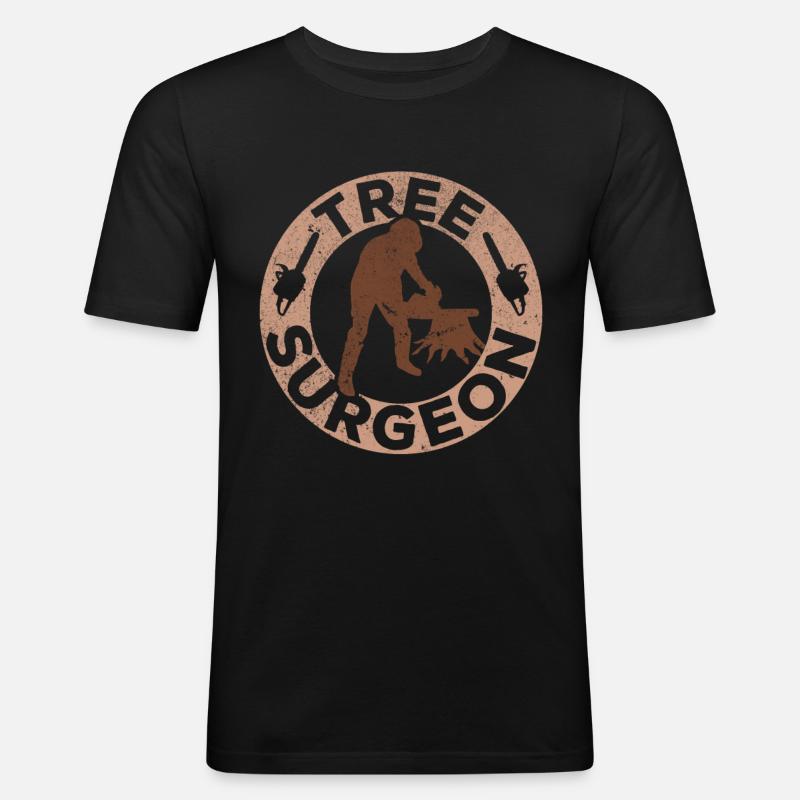 Baumklettern Baumpfleger Arborist Baumkletterer - Männer Slim Fit T-Shirt - Schwarz