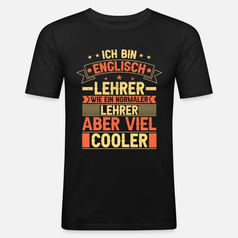 Englisch Lehrer - Männer Slim Fit T-Shirt - Schwarz