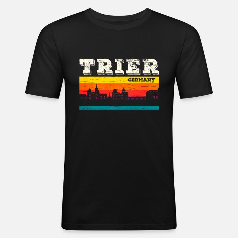 Trier - Männer Slim Fit T-Shirt - Schwarz
