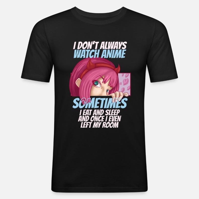 Anime - Männer Slim Fit T-Shirt - Schwarz