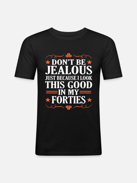 40th birthday - Men's Slim Fit T-Shirt - black