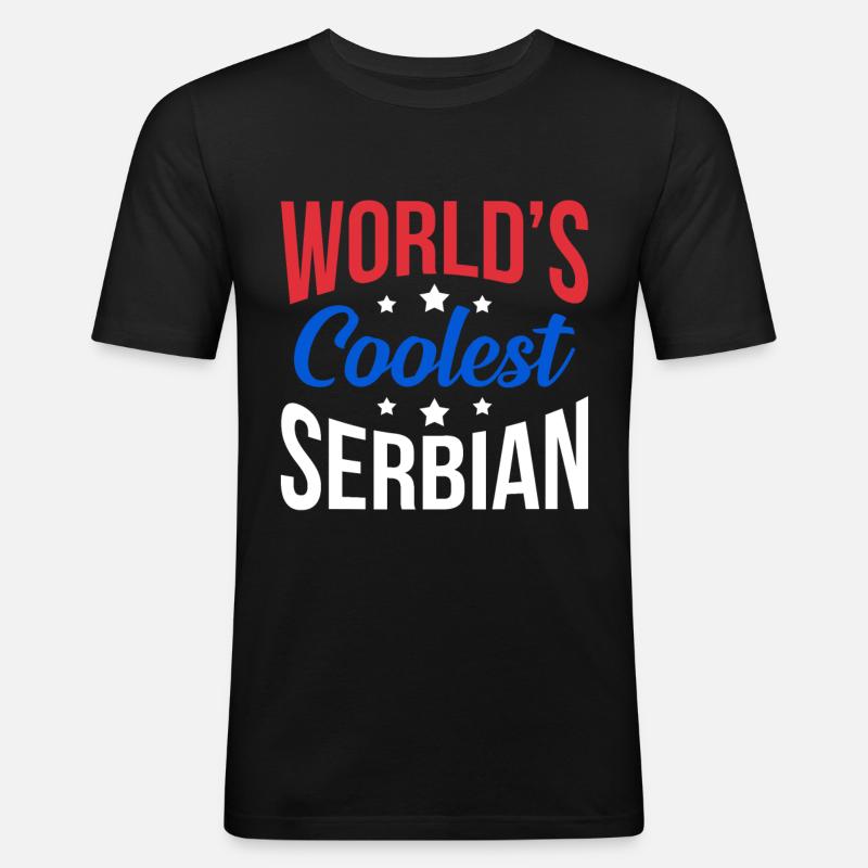 Serbien - Männer Slim Fit T-Shirt - Schwarz