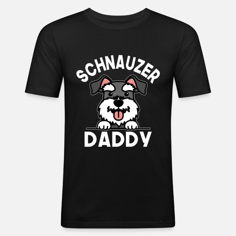 Schnauzer Daddy - Männer Slim Fit T-Shirt - Schwarz