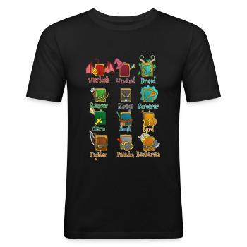 Rollenspiel RPG Roleplay Pen & Paper - Männer Slim Fit T-Shirt - Schwarz - Vorne - Nik (191cm)
