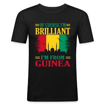 Guinée - T-shirt près du corps Homme - noir - Devant - Nik (191cm)