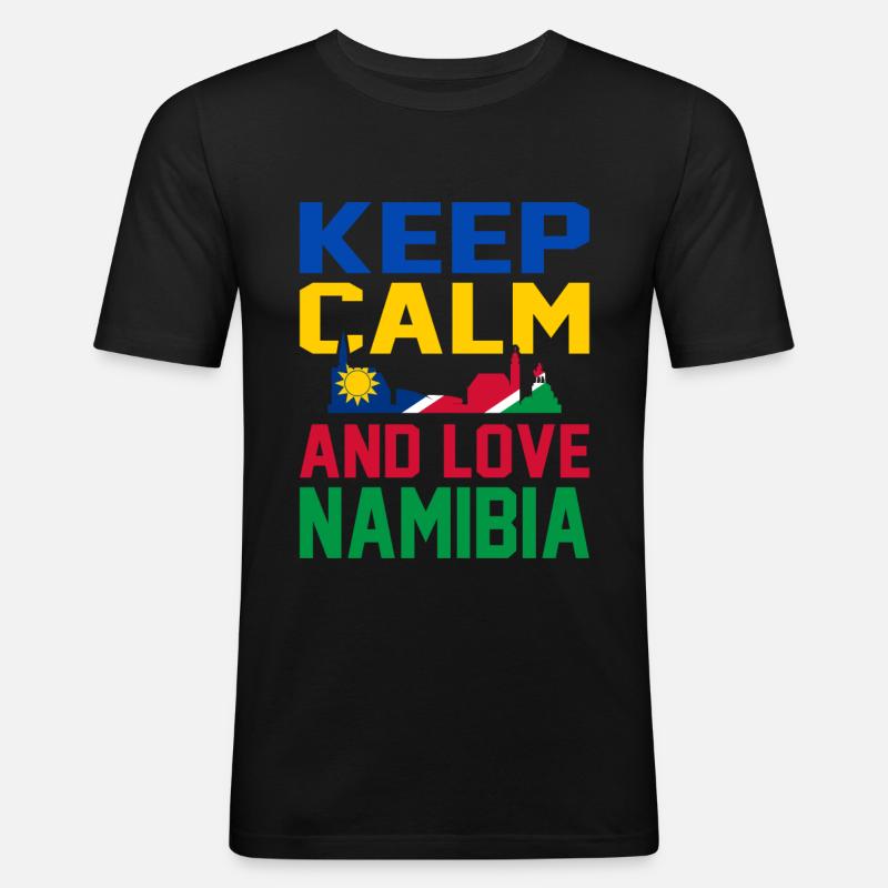 Namibia - Männer Slim Fit T-Shirt - Schwarz