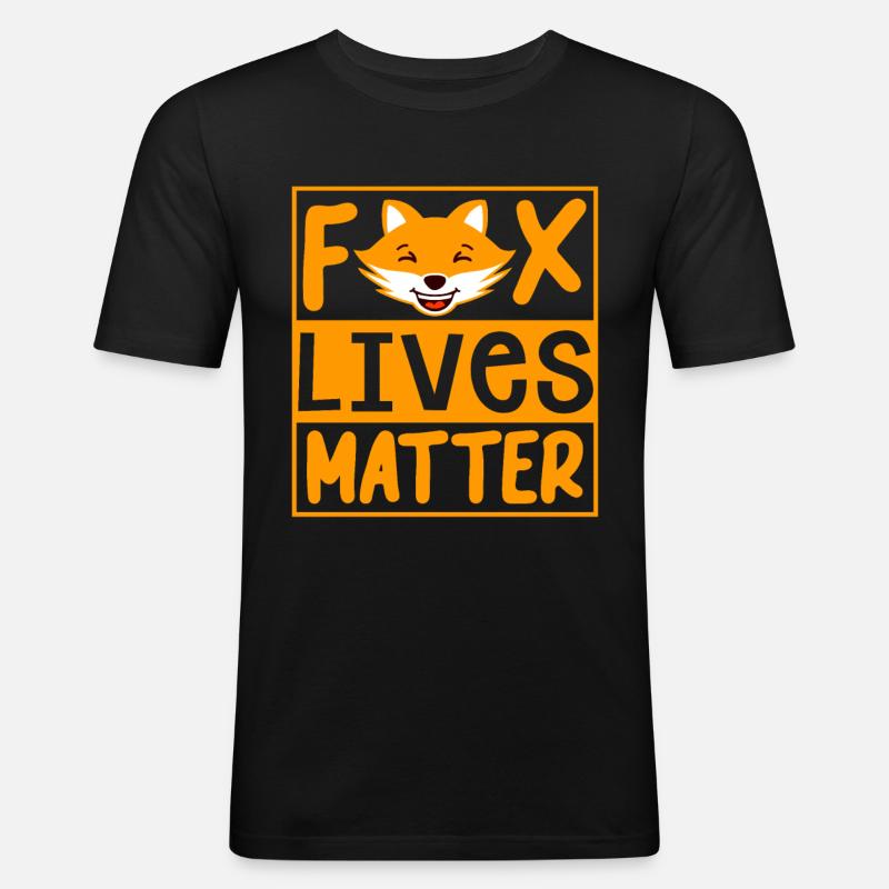 Fuchs - Männer Slim Fit T-Shirt - Schwarz