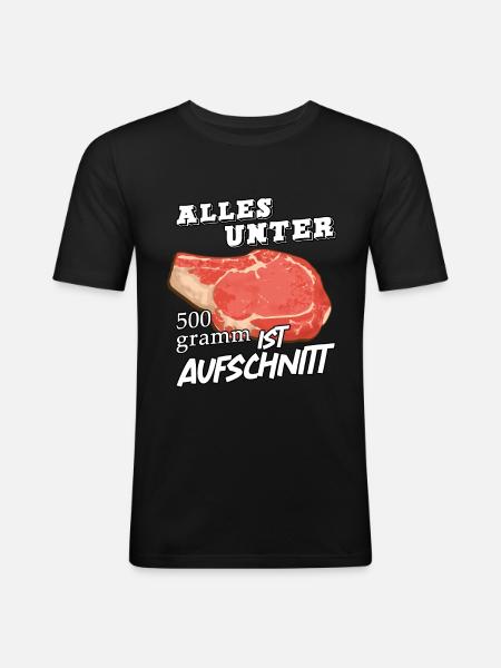 Fleisch - Männer Slim Fit T-Shirt - Schwarz
