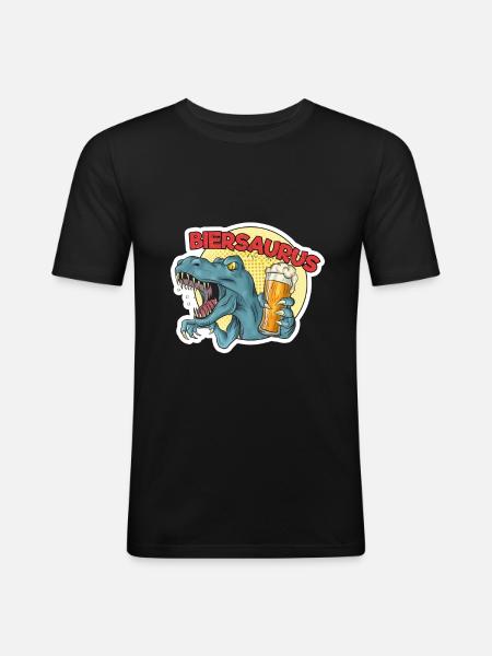 Bier - Männer Slim Fit T-Shirt - Schwarz
