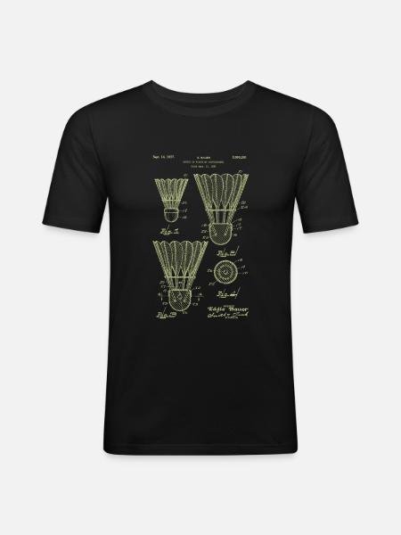 Funny Pickleball Badminton Badminton Badminton - Men's Slim Fit T-Shirt - black