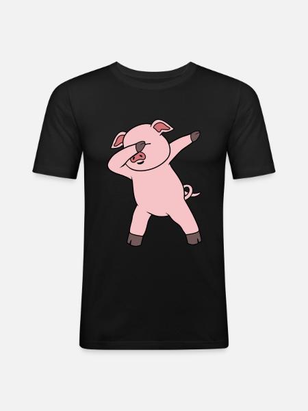 Dabing pig - Men's Slim Fit T-Shirt - black