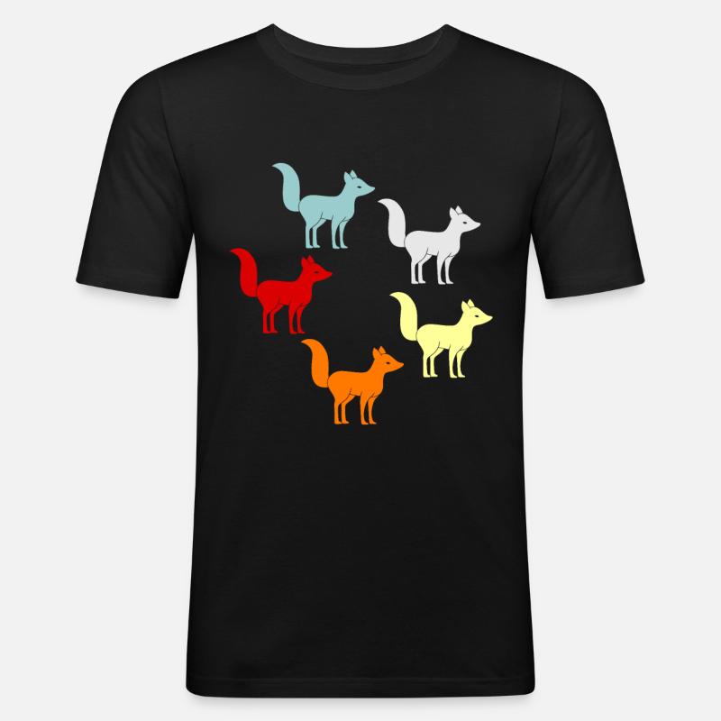 Fuchs - Männer Slim Fit T-Shirt - Schwarz