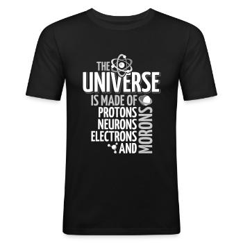 Wissenschaft - Männer Slim Fit T-Shirt - Schwarz - Vorne - Nik (191cm)