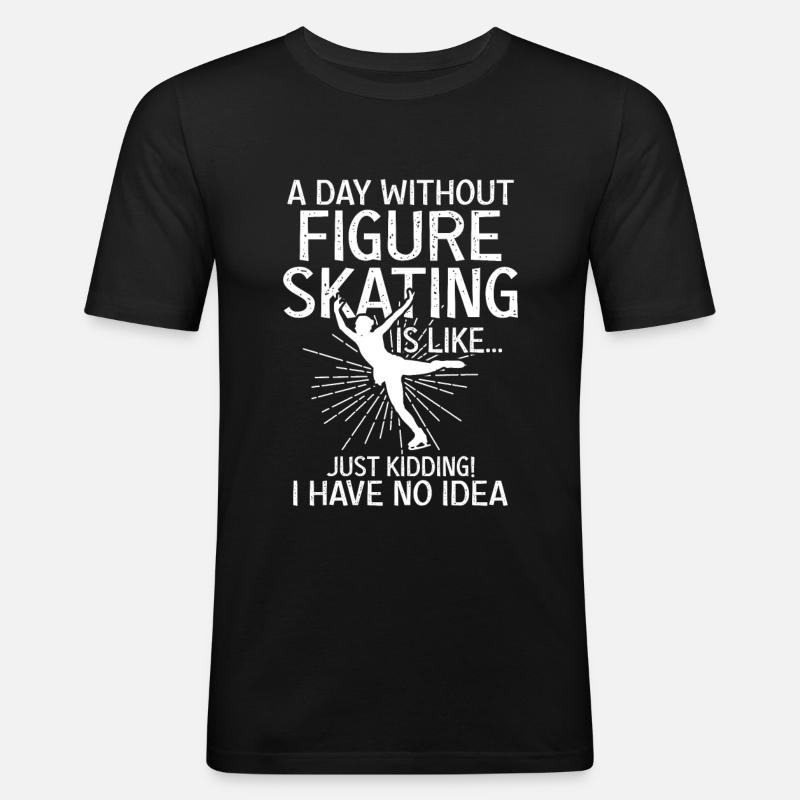Eiskunstlauf - Männer Slim Fit T-Shirt - Schwarz