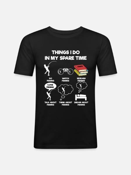 Pêche - T-shirt près du corps Homme - noir