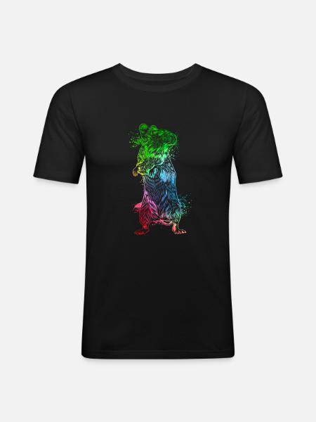 Farbenfroher Degu - Männer Slim Fit T-Shirt - Schwarz