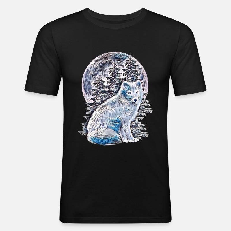 Polarfuchs - Männer Slim Fit T-Shirt - Schwarz
