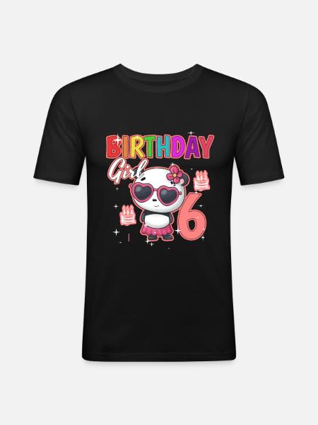 Anniversaire 6 - T-shirt près du corps Homme - noir
