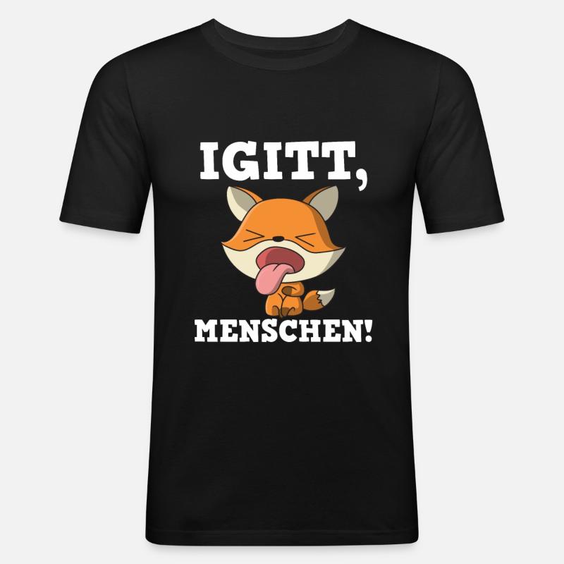 Igitt Menschen - Männer Slim Fit T-Shirt - Schwarz