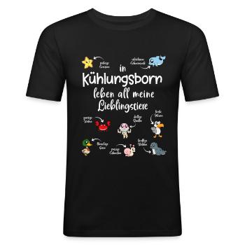 Meine Lieblingstiere in Kühlungsborn - Männer Slim Fit T-Shirt - Schwarz - Vorne - Nik (191cm)