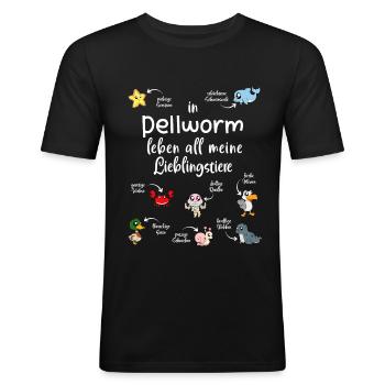 Meine Lieblingstiere in Pellworm - Männer Slim Fit T-Shirt - Schwarz - Vorne - Nik (191cm)
