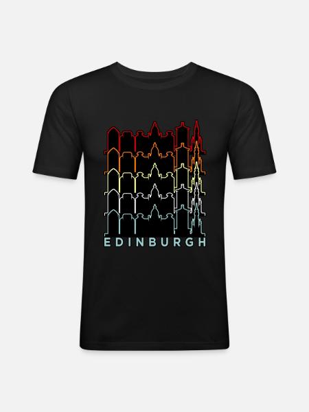 Ecosse Edinburgh Castle Gift - T-shirt près du corps Homme - noir