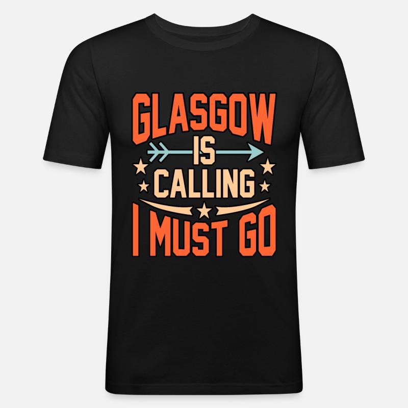 Glasgow reise geschenk - Männer Slim Fit T-Shirt - Schwarz