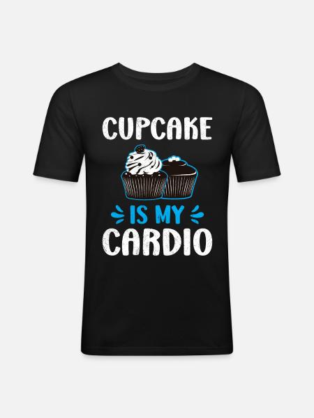 Cupcake is My Cardio - Men's Slim Fit T-Shirt - black