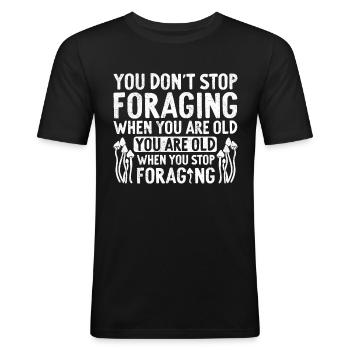Mushroom Hunter Foraging Fungus Mycology Mushies - Men's Slim Fit T-Shirt - black - Front - Nik (191cm)