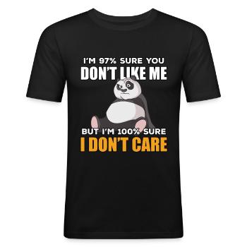 Drôle d’idée cadeau panda - T-shirt près du corps Homme - noir - Devant - Nik (191cm)